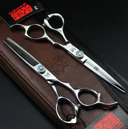 Nova chegada profissional tesoura de corte de cabelo de barbeiro KASHO 6,0 polegadas 9CR parafuso de pedra preciosa azul