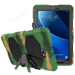 Heavy Duty Silicone Case met Kickstand voor Samsung Galaxy Tab A 10.1 2016 P580 P585 SM-P580 SM-P585 Tablet Hybrid Cover Gratis schip