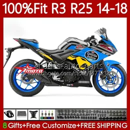 مجموعة حقن معرض مجموعة Yamaha YZFR3 YZF-R25 YZFR25 2014-2018 102NO.192 YZF R3 R25 YZF-R3 2014 2015 2015 2017 2018 Bodywork YZF R 3 25 14 15 16 17 18 OEM BODY Blue