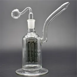 Горячая распродажа стекла Bubbler Bong с 8ARMS Tree Perc Ashcatcher Bongs Две функции DAB Rece Recycler Bongs Стеклянная кальяна Bong с трубой горелки