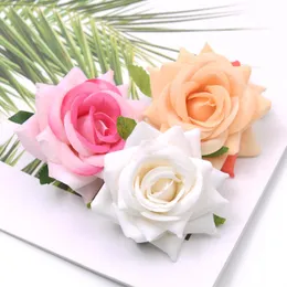 1pcs 6cm-7cm Silk Flower Dahlia Rose Artificial Flower Head Wedding Decoration Diy Wreath Gift Box Scrapbooking Craft jllvtn