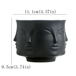 Nordic Man Face Ceramic Small Vase Flower Pot Succulents Orchid Indoor Planter Home Decor Creative Container Holder Cachepot Y200709