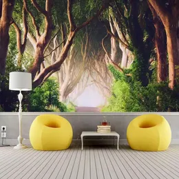 Custom Mural 3D Beautiful Woods Trees Green Landscape Creative Wall Painting Living Room Sofa TV Backdrop Photo Paper Decor