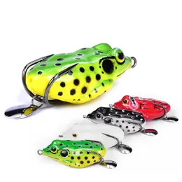 10.5G Soft 55mm Ray Frog Fishing Lure med metalls paljetter Toppvatten Artificiella betar dubbla krokar tackling