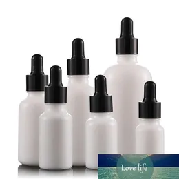 Wholesale 30ml 50ml White Porcelain Essential Oil Glass Dropper Bottles Empty Serum Bottles With Black Cap SN1294