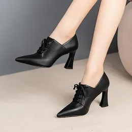 2022 Autumn Winter Women Bare Boots High Heels Dress Shoes Woman Pointed Toe Pumps Pet Up Botas Mujer Black Designer Shoe 9403n