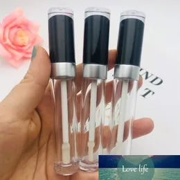 10/50PCS 8ML Lip Gloss Tube with Wand,Empty ABS Lip Balm Tubes,Black Cap,Silver Collar,DIY Lip Glaze Packing Container