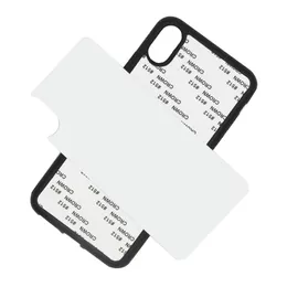 Puste 2D Sublimation Case TPU + PC Ciersina Case Case Case Pokrywa dla iPhone'a 12 11 Pro Max 7 8 8 Plus X XS XR XS Max S20 z wkładkami aluminiowymi