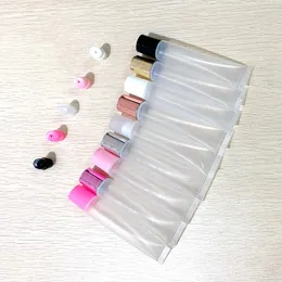 10ml 15ml 20ml Esvaziar Lip Gloss embalagens reutilizáveis ​​macio cosméticos bisnagas para DIY Lip Gloss Balm Cosmetic cap linha reta plana