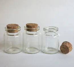 1000 x 15ml Glass Bottle with Wood Cork Clear Color Stopper Vial Crimp Neck Decorative Craft