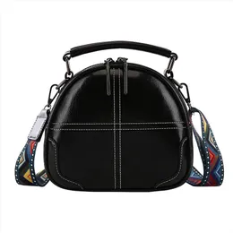 Designer- Women PU Leather Messenger Shoulder Bags Crossbody Bags for Women Colorful Strap Bag Lady Hand Circle Bag