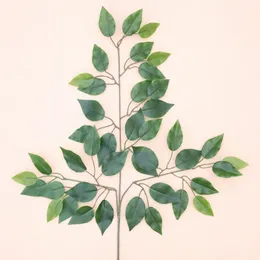 1pc Artificial Ficus Leaf Ginkgo Biloba Plast Tree Branches Outdoor Handgjorda löv för DIY Party Home Office Decoration