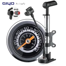 GIYO 120PSI 자전거 바닥 스탠딩 펌프 Presta Schrader Dual Conversion MTB 도로 자전거 미니 휴대용 타이어 인플레이터 220225