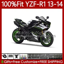 ヤマハモトYZF-R1 YZF-1000 YZF R 1 1000CC 13-14ボディ94NO.45 YZF R1 1000 CC YZFR1 13 14 YZF1000 2013 2014 inject Mold Mold Mold Fairing Kit Green White Kit Green White Kit