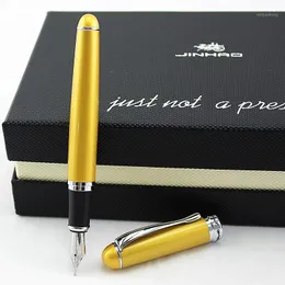 Fountain Penns Jinhao X750 Metal Gold Pen 0,5 mm Shine Platinum Steel School Office Business Writing Ink Present Stationery1