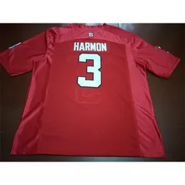 2324 NC State Wolfpack Kelvin Harmon #3 real Full bordado College Jersey Tamanho S-4XL ou personalizado qualquer nome ou número jersey