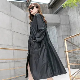 Black and Red Long Raincoat Women Waterproof Hood, Ladies Rain Coat Ponchos Jackets Windproof Female Chubasqueros Mujer 201110