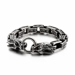 Charm Bransoletki 220mm Punk Animal Dragon Bransoletka Mężczyźni Ze Stali Nierdzewnej Pola Łańcucha Armband Jewellry Akcesoria 20211