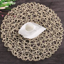 Placemats for Table Rural Hollow Mat Round Woven Dining Placemat Pads Dinnerware Cup Coaster Home Table Decoration & Accessories T200703