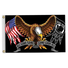 POW MIA gav alla n￥gra flaggpolyester 3x5ft 150x90cm flaggor Banner Skicka dem snabbt utomhus inomhusanv￤ndning