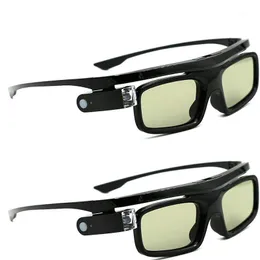 Óculos 3D Active Obturador Recarregável Eyewear para DLP-link Projectores Óculos Filme 2pcs1