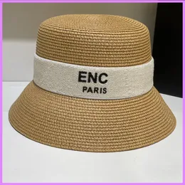 Fashion Straw Hat Women Designer Casquette Summer Summer Outdoor Bucket Hat Hat Letras de praia