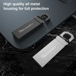 Pendrive 32GB Chiavetta USB 128GB 64GB pen drive 2.0 impermeabile argento u disco memoria cle usb chiavetta USB Logo personalizzato