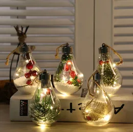 The latest LED transparent Christmas balls Christmas ornaments Christmas tree decoration pendants plastic lights free shipping