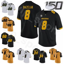 Missouri Tigers NCAA Football College 34 Larry Rountree III Jersey 8 Connor Bazelak 1 Tyler Badie 9 Jalen Knox 7 Damon Hazelton Ed