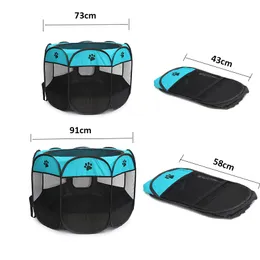Portable Pet Dog House Playpen Bed Tent For Dogs Crate Foldable Puppy Dog Enclosure Cage Waterproof For Dog House Nest Kennel 201201