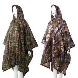 3in1 Utomhus Camping Ryggsäck Regnkåpa Poncho Coat Camouflage Tent Awning Mat Drop Shipping Q0109