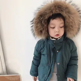 Pre-Sale BP Style Winter Down Jacket för Baby Girlboy Kids Blue Coat för Barn Solid Outwear Cherry Brand Clothing LJ201017