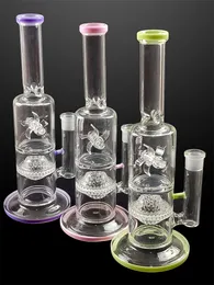 12-calowy wielokrotny kolor, aby wybrać Glass Heavah Oil Dab Rig Water Bong z filcom o strukturze plastra miodu palenia
