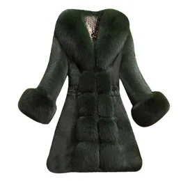 Vinterrock Kvinnor Vanlig Rayon Plush Solid Färg Faux Fur Coat Regular Coats med Grön Vin Svart Vit Fyra Färg för att välja LJ201202