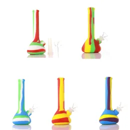 Hookahs 7inch beaker design tubo de água de silicone mini inquebrável Dab Rig Bong com downstem