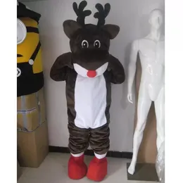 Renifer Maskotki Kostium Kreskówka Czerwony Deer Anime Tematu Christmas Carnival Party Fantazyjne Kostiumy Dorośli Rozmiar Outfit Outdoor