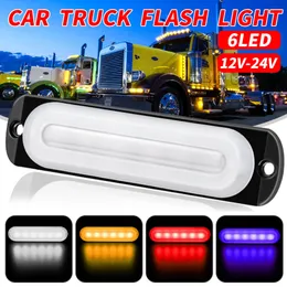 DC12-24V 18W 6LED 12 LED-lastbil Motorcykel Emergency Beacon Warning Hazard Flash Strobe Underbody Turn Emergency Light Bar Amber