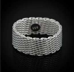 925 Sterling Silver Ring, 10MM Mesh Weave, US 6-9, Womens