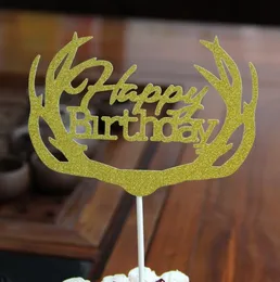 誕生日ケーキインサートカード結婚式デザートテーブル装飾配置ベーキングカップケーキの装飾挿入旗GD774