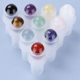 100pcs/lot Natural crystal ball jade ball & Triangle Refillable Essential Oil Opener Remover Roller Balls Caps