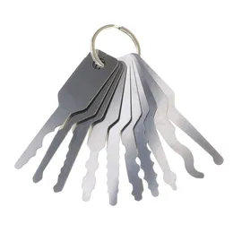 Master Locksmith 10pcs Jiggler Keys Lock Pick för dubbelsidigt låslås Vämtningsverktyg