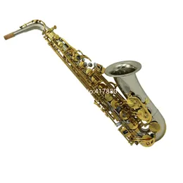High Quality professional cupronickel Alto saxophone Eb Tune Gold Lacquered Key sax With Case Free Shipping