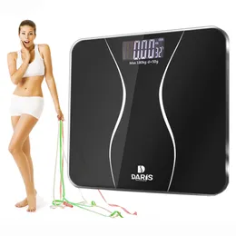 Escalas Eletrônicas Body Body Peso Digital Banheiro Scale Body Balanço de Saúde Balança de Vidro LCD 180KG / 50G Y200106