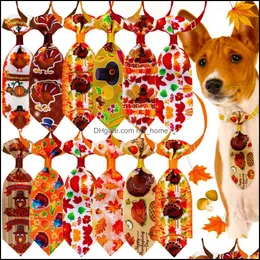 犬のアパレルはペットホームガーデンサンクスギビング犬弓タイクリスマスキャットカラー子犬のネクタイのグルーミング面白いフェスティバルアクセサリー