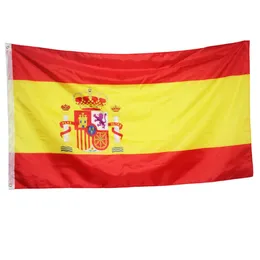 Hiszpańska Hiszpania Flagi Kraj Flagi narodowe 3'x5'ft 100D Poliester Darmowa jakość wysyłkowa z dwiema mosiądzami