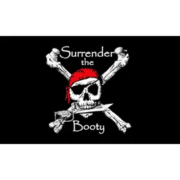 3x5 FTS Surrender the Booty Flags Pirate Skull Jolly Roger Wholesale Factory Pris 90x150cm