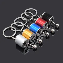 Keychains 1 PC Car 6 Speed Gearbox Gear Head Keychain Manual Transmission Metal Shift Lever Key Chain Refitting Pendant Creative