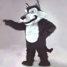 Mascote Costumesofeen Fuisuit Long Fur Wolf Mascot Traje Fato Festa Jogo Vestido Roupas Publicidade Carnaval Xmas Páscoa Adultos