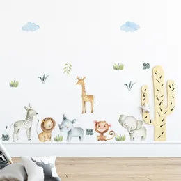 漫画の手描きの動物の壁ステッカー家庭用装飾のための部屋キングダーガルテンステッカービニールデカール220217