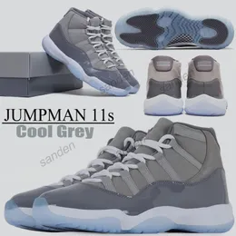 2022 New 11 11S Jumpman 농구 신발 멋진 회색 높은 낮은 스니커즈 Mens Womens 디자이너 트레이너 패션 구두 키 체인 태그 크기